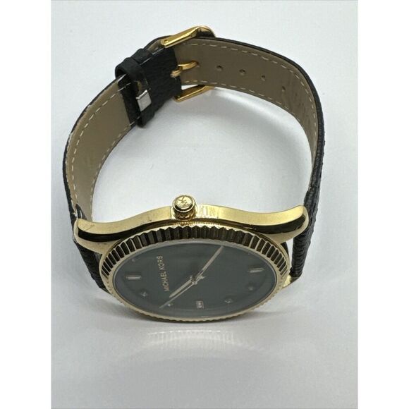 Michael Kors Blake MK3226 Women's Black Leather Analog Dial Quartz Watch JNA811 - Picture 6 of 11